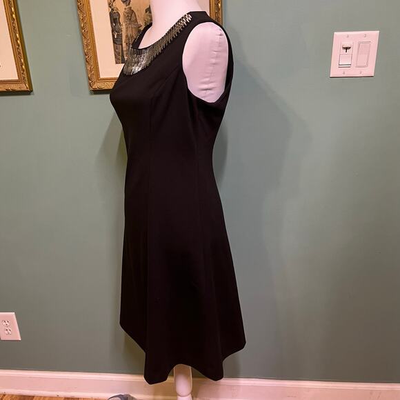 Alfani black embellished sheath dress size 8 cocktail formal evening classic - Picture 6 of 12